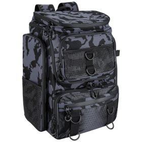 42L 11Gal Fishing Backpack Large Capacity Fishing Tackle Storage Bag With Rod Holders 16 Pocket Water-Resistant With Divider Adjustable Padded St (Option: Camouflage)