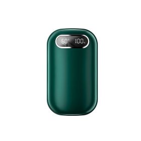 Large Capacity Double-sided Heating Digital Display USB Charging Portable Hand Warmer (Option: N25 Green-1PCS)