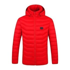 Winter Heated  Plus Size Jacket Electric Heated Clothing (Option: Zone 4single control red-M)