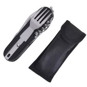 Multifunctional Outdoor Camping Portable Folding Tableware (Color: Black, Type: Cookware Accessories)