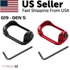 Anodized Aluminum Flared Magwell For Glock 19/17/22/24/31/34/35/37 Gen 1/2/3/4/5 (Color: Black, Model: For G19 GEN 5)