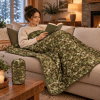 Packable Quilted Camping Blanket, 82 x 58 in, Outdoor Throw with Stuff Sack