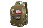 Military Tactical Backpack Work Bag with Five Patches Including 1 US Flags for Outdoor