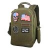 Military Tactical Backpack Work Bag with Five Patches Including 1 US Flags for Outdoor