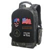 Military Tactical Backpack Work Bag with Five Patches Including 1 US Flags for Outdoor