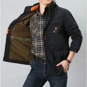 Men's Medium To Long Casual Outdoor Hooded Plus Size Jacket (Option: Black 1-3XL)
